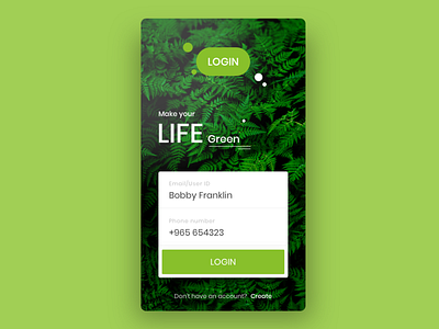 LIFE-GREEN green health app login login design login form login ui uidesign