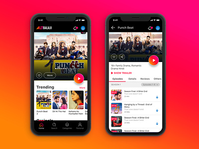 Re-Design - ALT Balaji APP