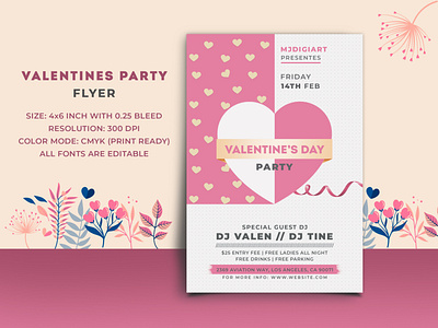 Valentines Party Flyer club flyer design flyer design graphic design invitation night party flyer party flyer