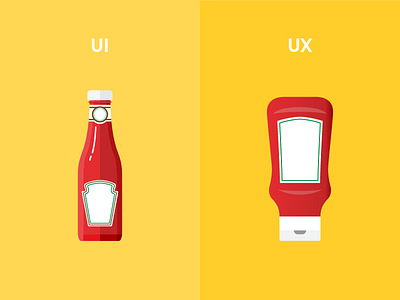 UI vs UX bottle heinz interface ketchup tomato ui user experience ux yellow