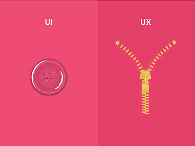 UI vs UX button comparison experience illustration interface pink ui user user interface ux vs zipper