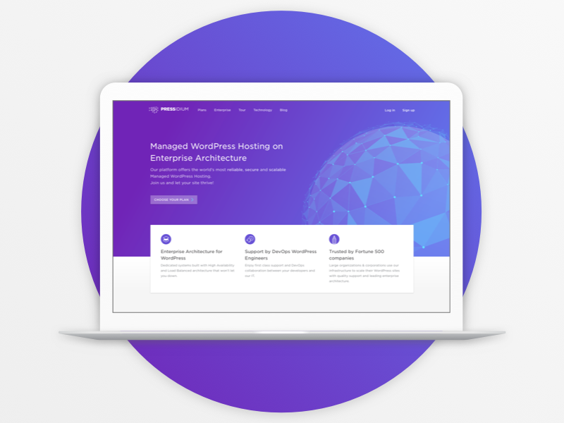 Pressidium Homepage ui design technology hosting wordpress website interface ux ui homepage