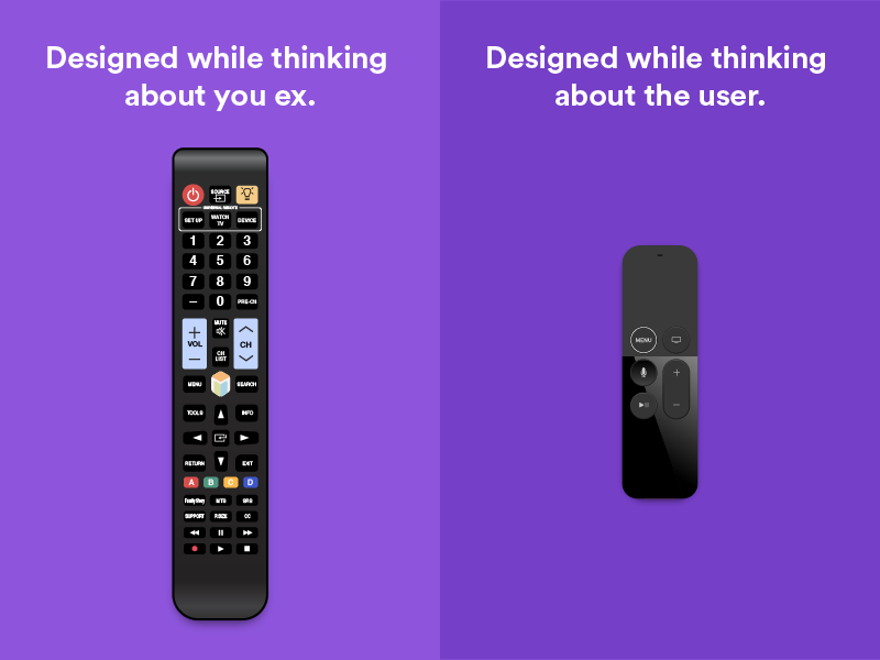 Design is about rethinking illustration apple button user experience ux design product remote tv