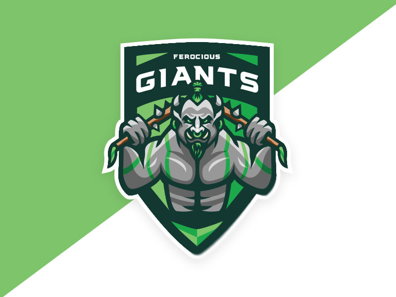 'Ferocious Giants' sports branding ogre sports logo sports vector beast gaminglogo warrior for sale branding design mascot design mascotlogo brand illustration design esports logo mascot gaming branding