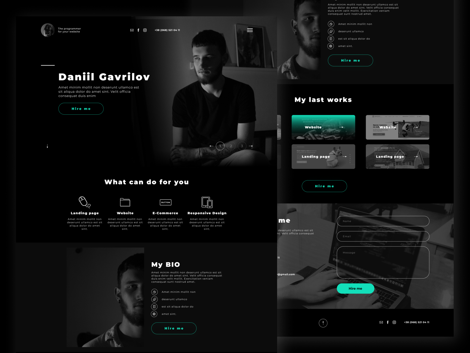 Landing page for programmer by ivakhovskaya on Dribbble