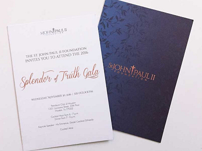 St. John Paul Gala Invitation design foil invitation