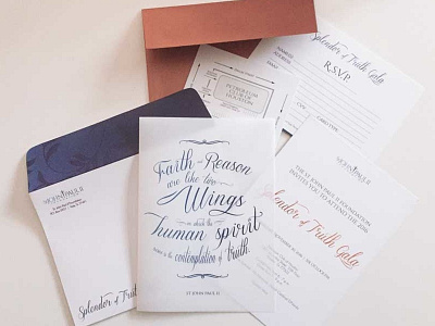 St. John Paul II Foundation Gala Invitation Suite design foil invitation printing