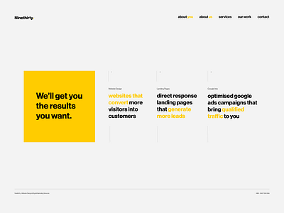 NInethirty Website Concept typography ux web website design