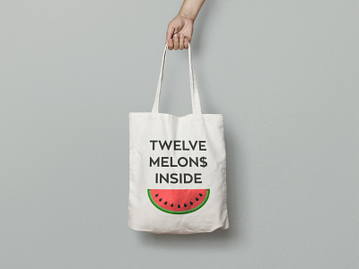 Totebag 12 melon$ 12 melons bag eko funny happy inside melon totebag