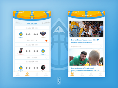Denver Nuggets Fans App app basketball denver design ios mobile nba nuggets project ui ux