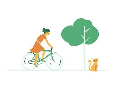 Bicycle bicycle cat character cycle dyeos girl illustration pretto woman