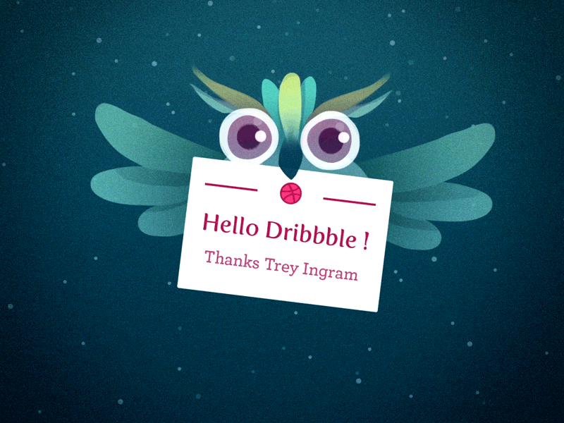 First shot, hello Dribbble! dyeos first gif invite owl thanks