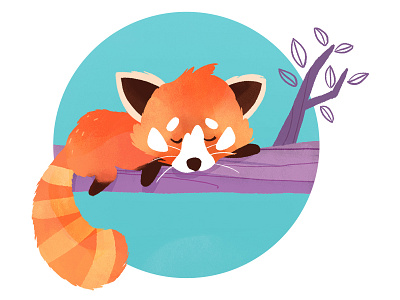 Made With Care - Red Panda animal character color cute dyeos illustration madewithcare panda red sleeping