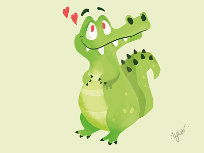 Crocodile animal character collection color crocodile cute dyeos illustration