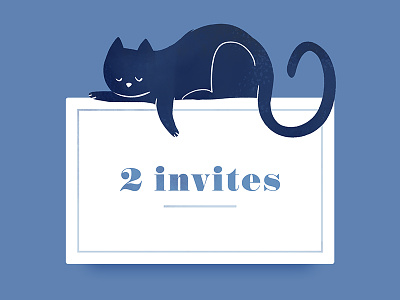 2 invites dribbble dyeos illustration invitation invite kat kitty lepreux sarah sleep