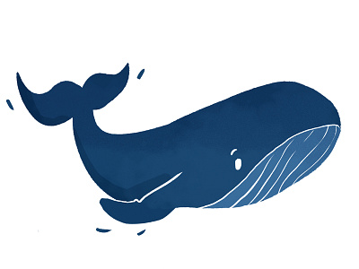 Made With Care - The whale animal blue dyeos illustration made with care marine sea whale