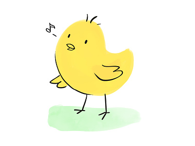 Happy Easter! bird canary chick chicken dyeos easter illustration music yellow