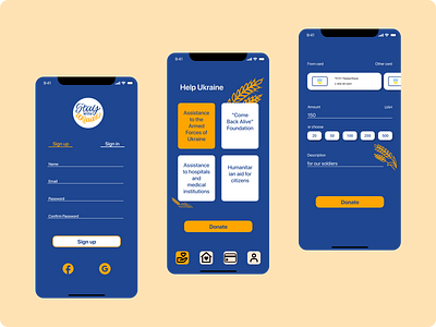 App for donation app design ui ux