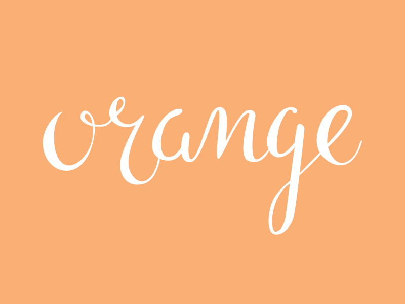 Orange calligraphy lettering hand type hand lettering