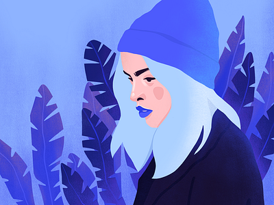 Blue Monday blue monday character illustration illustrator procreate procreate app woman