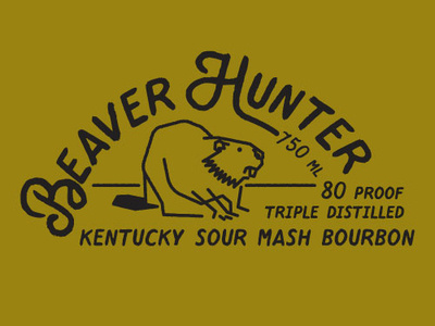 Beaver Hunter adobe beaver bourbon graphic illustration illustrator logo typography vector