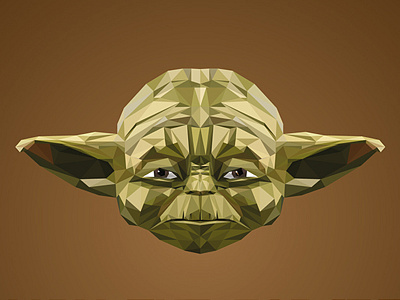 Flat Wars_Yoda flat force icon jedi low poly movies star wars starwars yoda