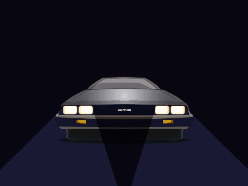 DeLorean 80s back car cars cult delorean future illustration movie the to