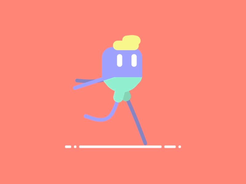 Run no matter what after animation effect flat happy illustration material run