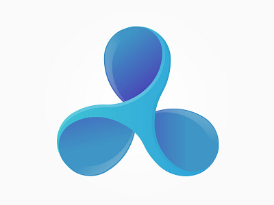 Blue Clover Logo blue gradient light minimalistic shades shadow wheel