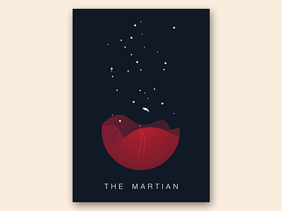 The Martian Poster cinema minimal movies poster red stars the martian