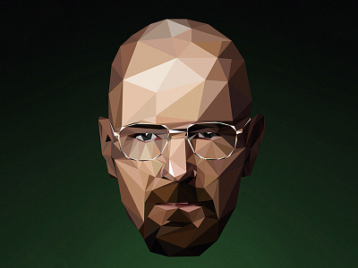 I am the one who knocks. actor bad breaking flat illustration low poly portrait television tv walter white