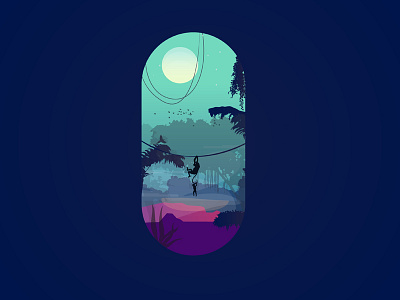 Capsule Illustration Monkey Wallpaper By Giorgio Schiro On Dribbble