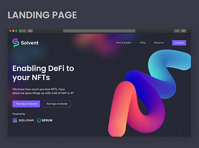 NFT DeFI Landing page app branding logo nft nftart nftcommunity typography ui ux