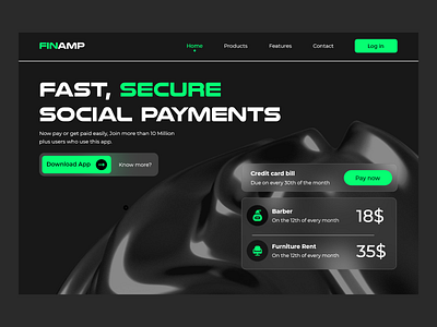 FinTech Website Header app dailyui design graphic design ui ux