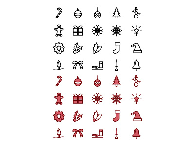 Christmas Icons christmas holiday icon icon set iconography illustration outline set simple stroke