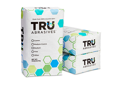 Tru Abrasives Packaging Design abstract bag branding clean design identity minimal minimalistic package packaging packaging design