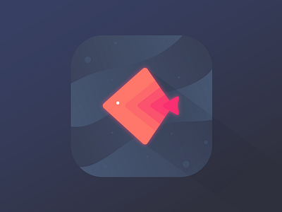 Daily UI 005 - App Icon app daily ui challenge dark fish flat icon navy orange pink