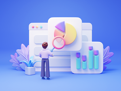 3D Data Chart Illustration2