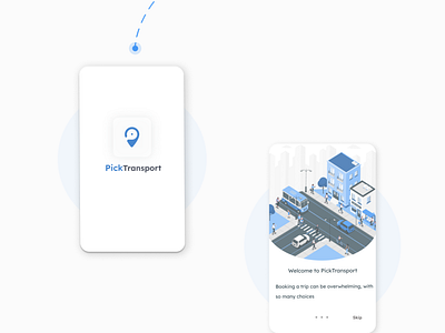 Mobile transport app screens