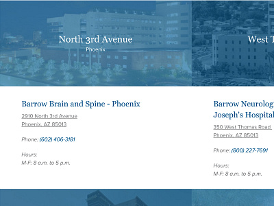 Barrow Brain & Spine - Contact front end medical ux website