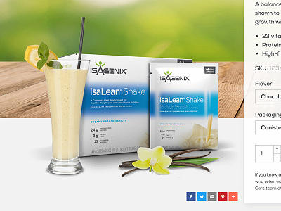 Isagenix Redesign - Product Page front end ui ux web web design website
