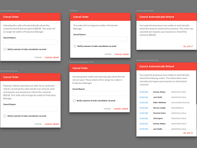 Cancel Order Modal balance change design modal ui ux