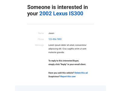 AutoTrader Lead Email Template email email template responsive ui ux