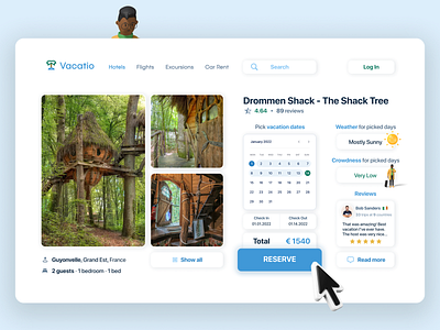 Vacatio — Trip Advisor & Booking booking clean dailyui design desktop hotel tourists trip ui ux website