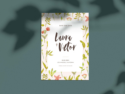 Save The Date - In Floral & Botanical Illustration botanical design graphic design illustration invitation set wedding