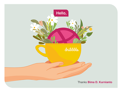 Hello, Dribbblers! debut debutshot flowers hand idea ilustration teacup