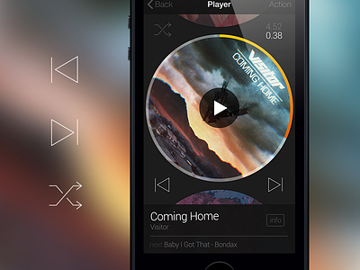 Player ios7 iphone media music play player thin