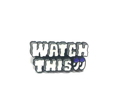 Watch This enamel pin branding confidence design empowering enamel pin font graphic design hand type logo pin typography