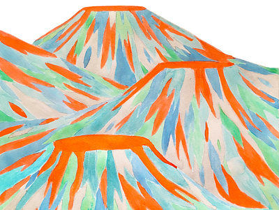 Volcano Landscape color colorful graphic design illustration ink inks landscape minimal volcano volcanos