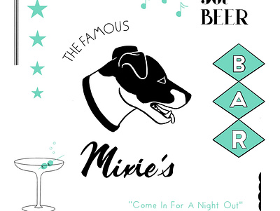 Mixie's Bar & Lounge brand branding graphic design illustration logo minimal restaurant retro vintage